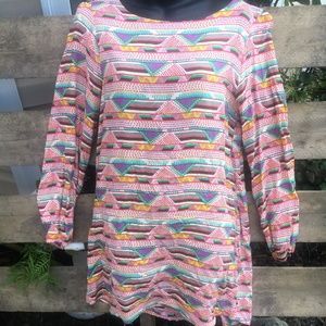 Colorful tunic style mini dress